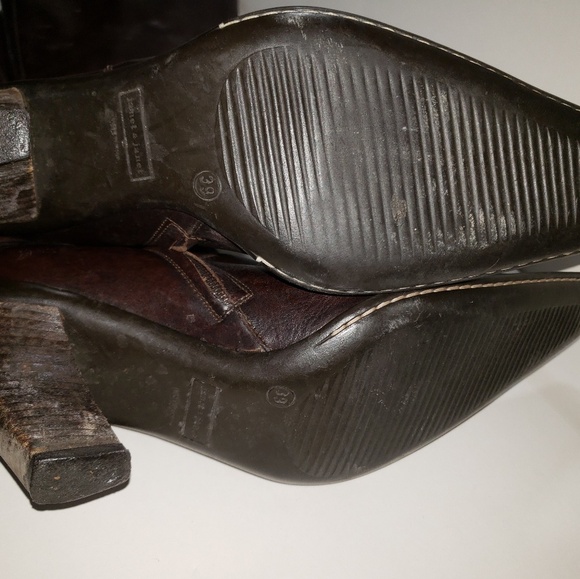 Janet&Janet Brown Leather Western Style Women's Boots Sz 39 - Picture 4 of 5